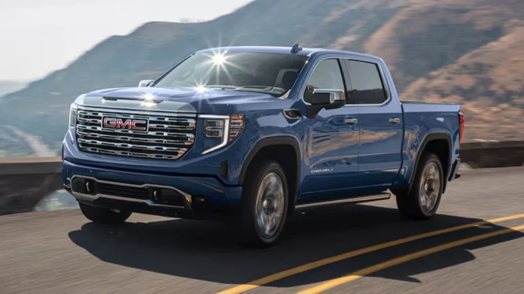 GMC Sierra bleu