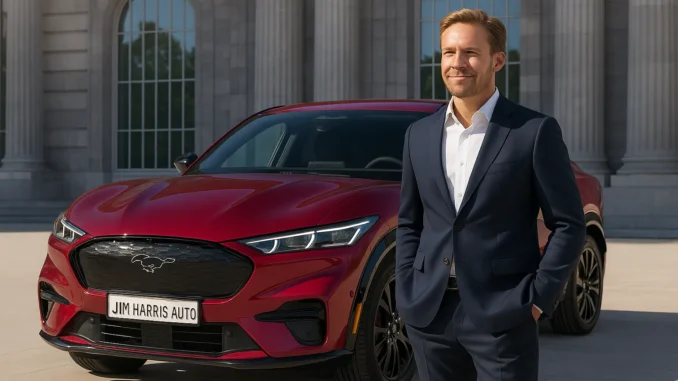 une Ford Mustang Mach-E model 2025 de couleur Molten Magenta