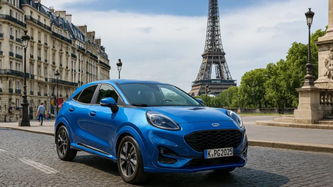 Ford Puma équipé dy système Ford Flexifuel dans les rue de Paris